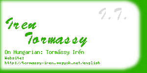 iren tormassy business card