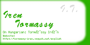 iren tormassy business card